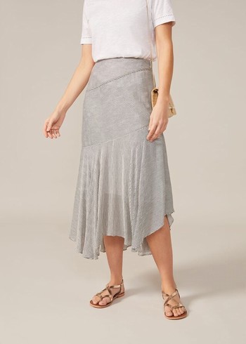 Phase Eight Tilia Stripe Skirts Dark Grey Canada | IKPMUS-682